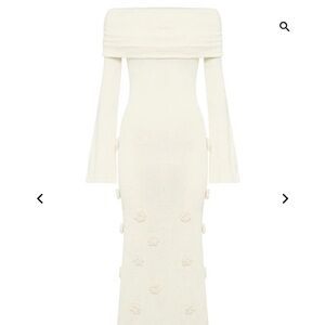 Momyknows Off-Shoulder Cream flower Dress